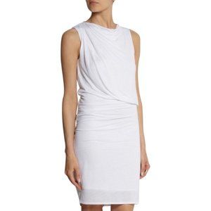 White Helmut Lang draped white stretch dress